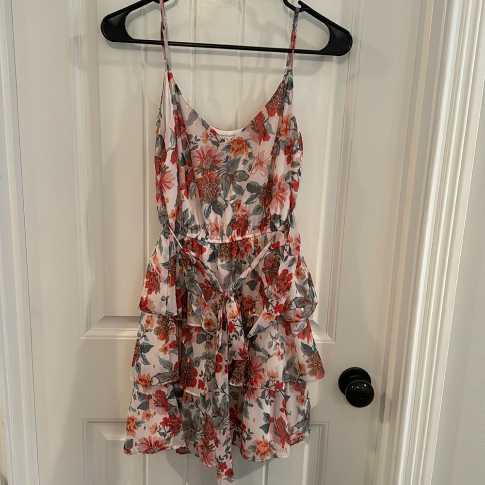 Floral dress with front tie